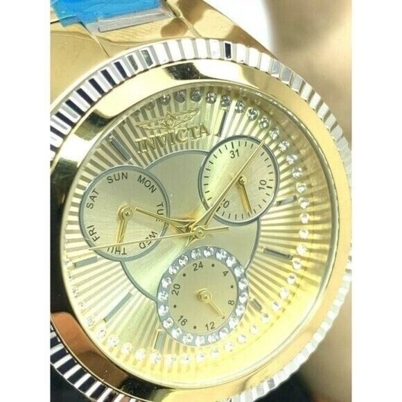 Invicta Women's Watch 28821 Angel Quartz Gold Dial Two Tone Stainless Steel 36mm - Picture 1 of 13